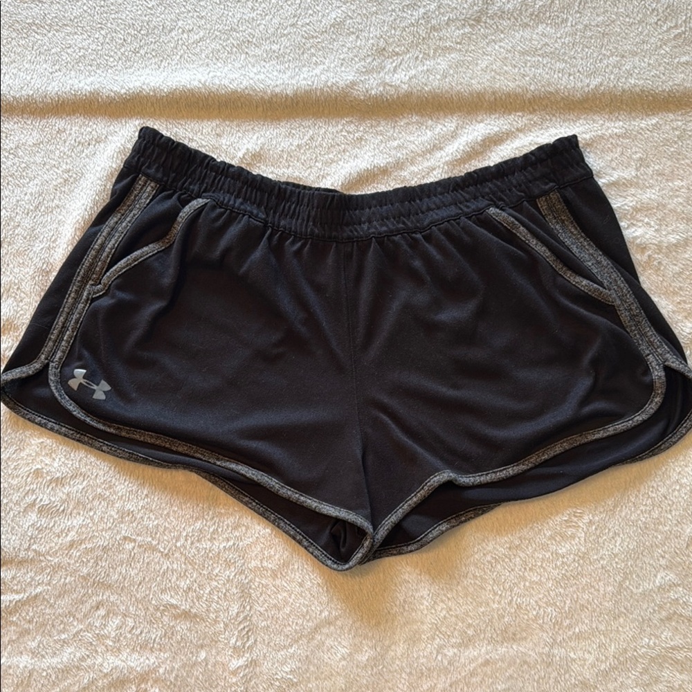 Under Armour Black Athletic Shorts with Elastic Waistband